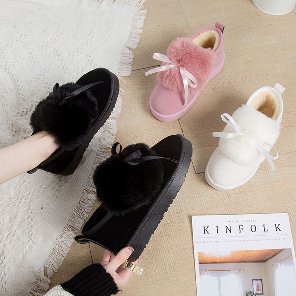 

women's rubber boots shoes flat heel bootee woman 2019 australia booties ladies lace up round toe luxury designer rain snow, Black