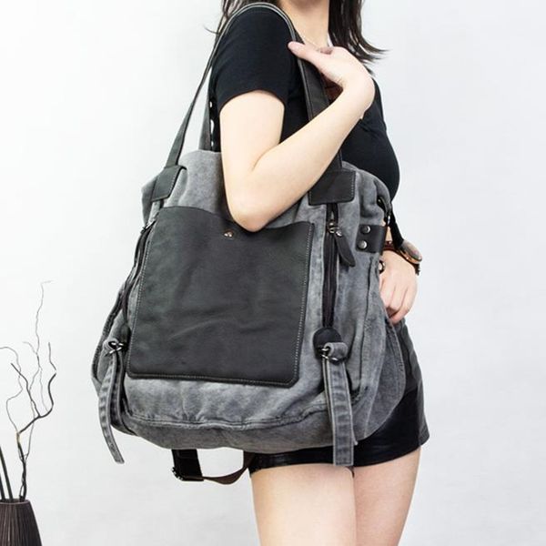 

canvas denim bag women's shoulder bag ladies 2020 new original design messenger handbags art leisure large capacity shopping