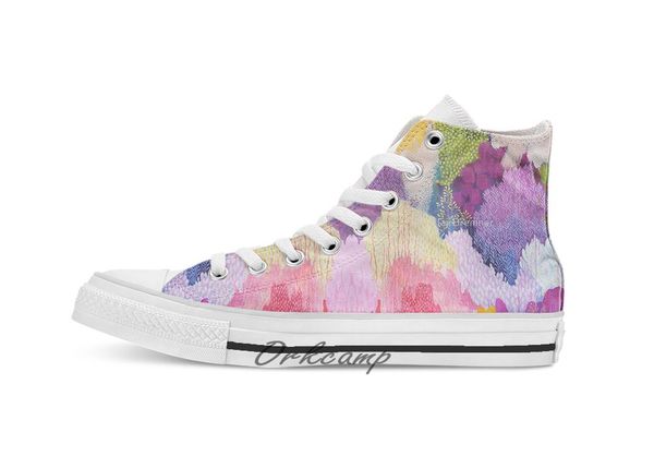 

summer haze custom casual high lace-up canvas shoes sneakers drop shipping