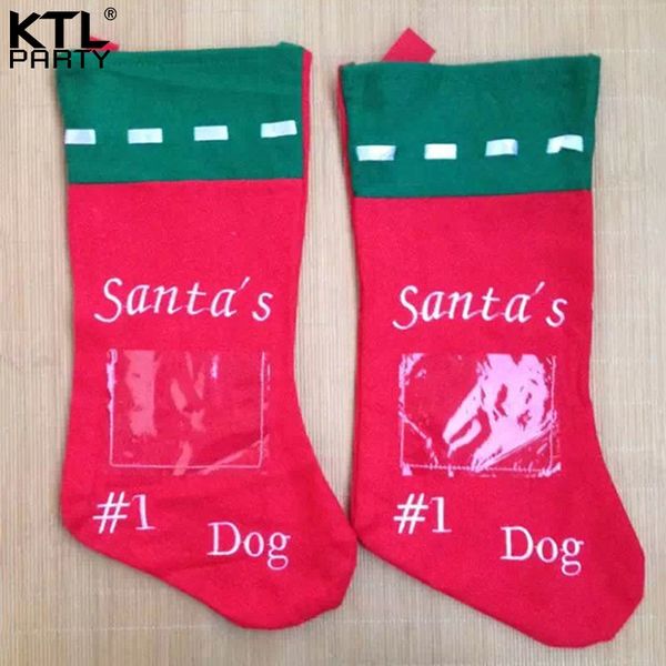 

ktlparty 41cm*18cm snow man dog christmas stocking children gift bag