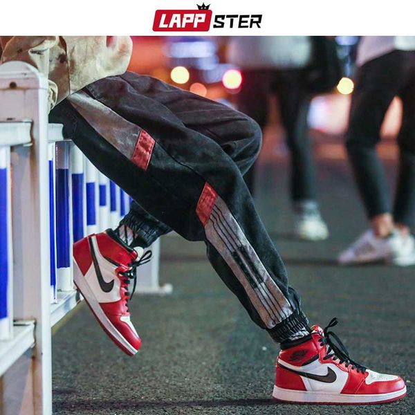 

мужчины streetwear бегуны брюки 2019 hip hop штаны мужской мода комбинезоны цвет черный блок sweatpants плюс размер, Black