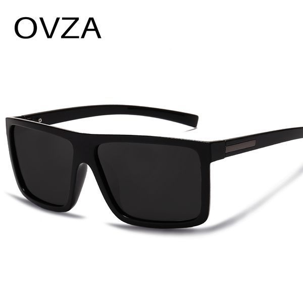 

ovza men sunglasses polarized flat sunglasses 2019 brand designer driving sun glasses male rectangle style, White;black
