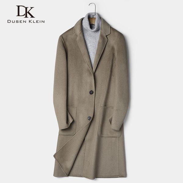 

men wool coat winter woolen jackets casual warm coat 2019 new long 8806, Black