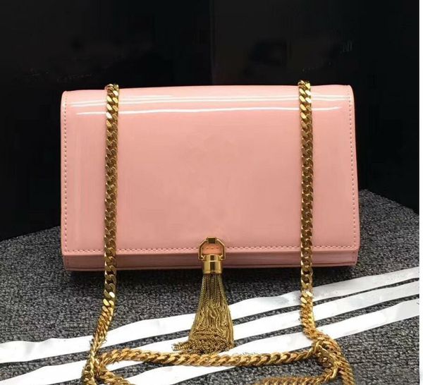 

women tassel flap bag single golden chain shoulder bag patent leather crossbody designer crossbody messenger bags