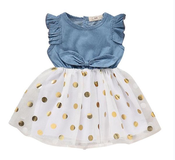 

infant toddler girl princess floral dress baby kid denim lace tulle sundress, Red;yellow