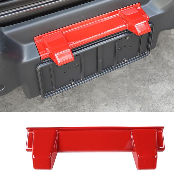 Targa posteriore per auto in ABS Decorazione rossa chiara per Jeep Wrangler JL 2018+ Accessori esterni per auto di alta qualità