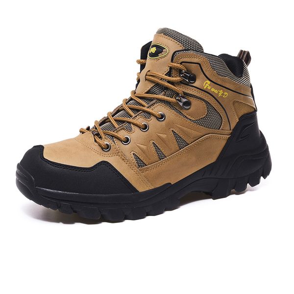 

men's mountain hiking shoes outdoor all terrain trekking boots anti slip camping boots men strong grip rubber sole sports shoes