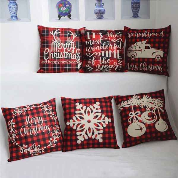 

new halloween main body elk snow flax pillow cover home sofa pillow cover home textile home decoration pillow case t3i5149
