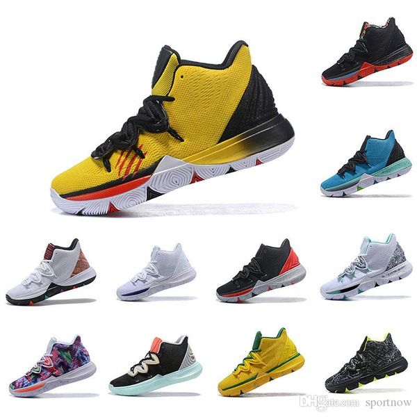 

2019 kyrie men 5 basketball shoes for sale irving 5s sneakers sports mens shoe wolf grey team red outdoor trainers basketball shoes, White;red
