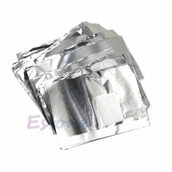 

100pcs aluminium foil nail polish wraps for nail art soak off acrylic uv gel remover silver new nursing tools