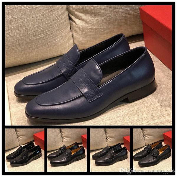 

shoes greggo orlato flat genuine leather oxford mens walking flats wedding party loafers spiked dress shoe size 38-45, Black