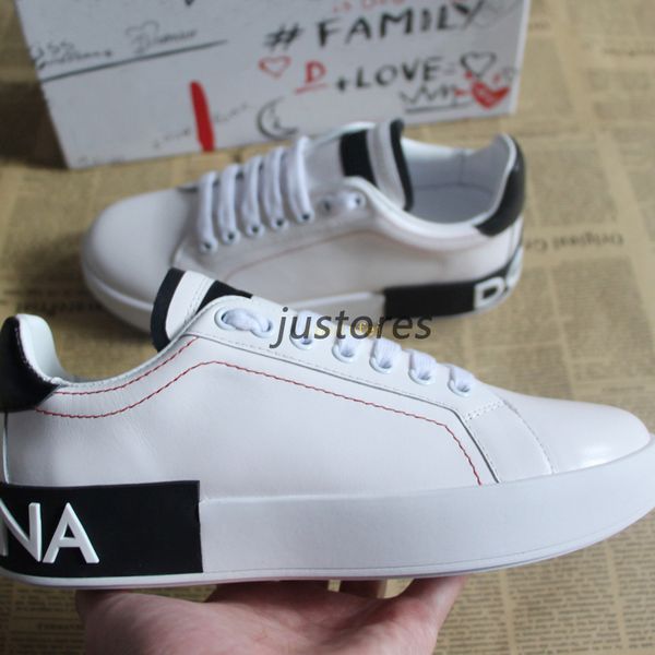 

2019 fashion men women designer shoes white portofino sneakers love valentines day luxury shoe casual shoes size 35-45 with box, Black