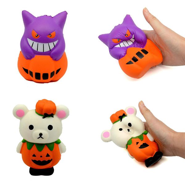 

хэллоуин jumbo squishy 12 * 8.5cm череп человек ведьма вампира зеленый зомби чайные squishies медленные растущие хлеб kawayi депрессия детск