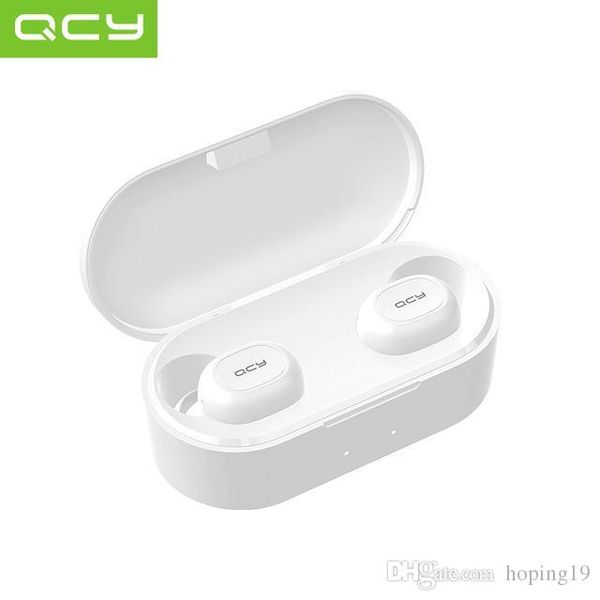 

uk 1pcs qcy t2c tws bluetooth earphones binaural wireless earbuds - white