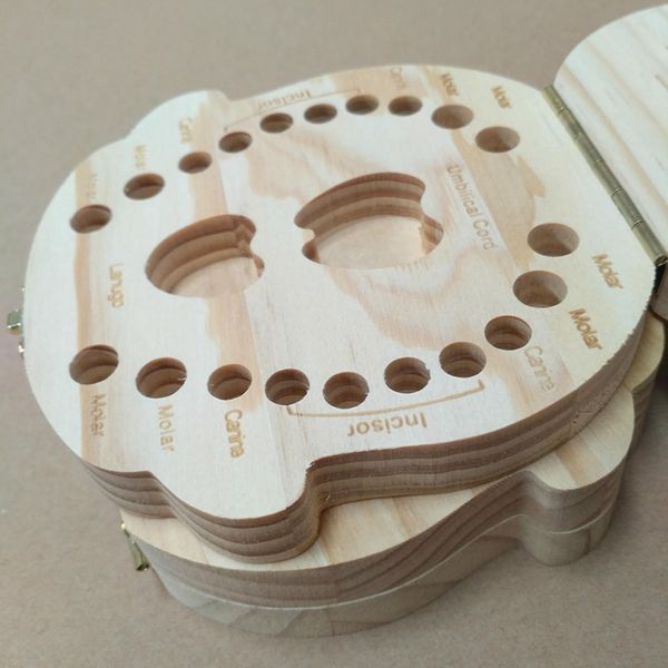 

tooth box organizer for baby milk teeth save wood storage box for kids boy girl wood case baby teeth collect