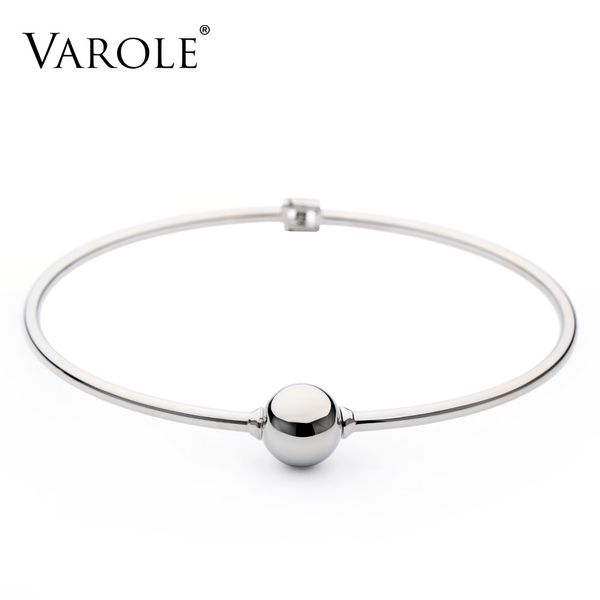 

varole new simple line&big bead choker necklace stainless steel fashion jewelry women accessories trendy collier, Silver