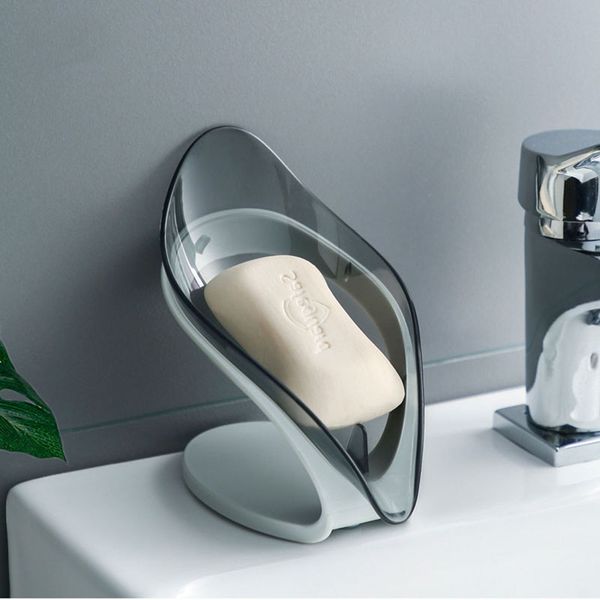 

2020 новый leaf soap хранения стойку v-образный drain design soap box организация неперфорированные полки ванной кухонные аксессуары