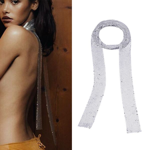 

new fashion arrive aluminum mesh scarf necklaces for women jewelry #272916, Silver