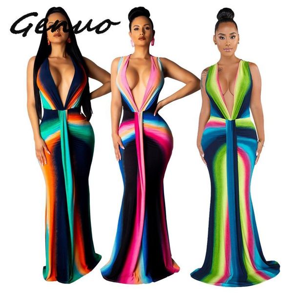 

elegant bandage african party long dress women rainbow v neck sleeveless robe mermaid evening ladies bodycon maxi dresses, Black;pink