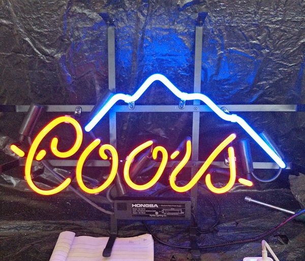 

factory custom led coors neon sign light outdoor bar entertainment store display real glass neon lamp light metal frame 17'' 20&#0