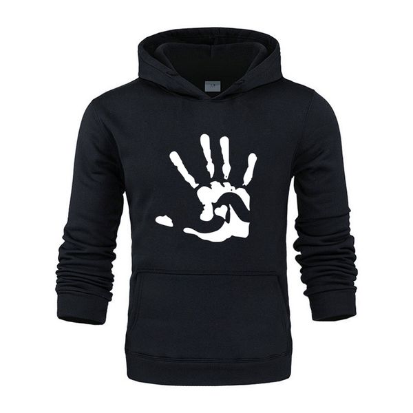 

new fashion brand autumn and winter fashion hoodie men warm fleece jacket hooded men's pullover hoodies sweatshirt hoodie, Black