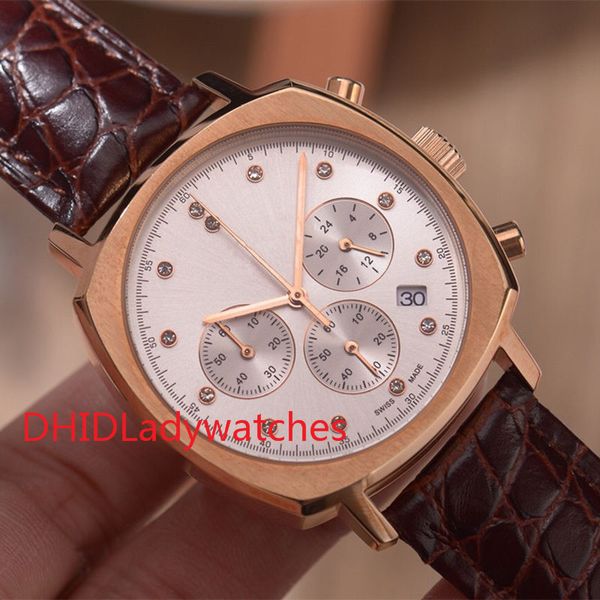 

luxury mens watch japan imported quartz electronic movement hd mineral tempered glass casual fashion leather strap fashion sports watch x143, Slivery;brown