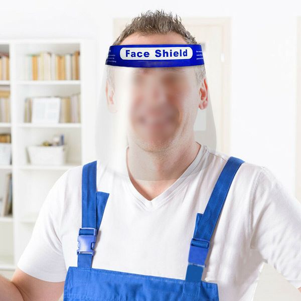 

2pcs transparent safety faceshiel full face cover protective film tool with elastic headband easy to adjust, Black