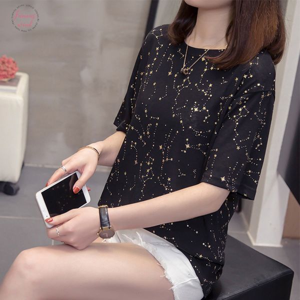 

плюс размер женская футболка tops 2020 summer gold женщина tshirt tops 4xl крупногабаритные смешная с коротким рукавом дамы футболки, White