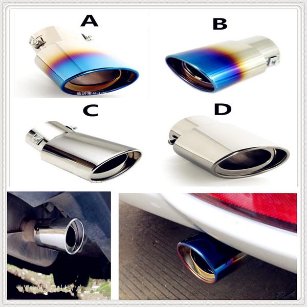 

stainless auto steel car exhaust muffler tip cover pipe tail for 206 307 406 407 207 208 308 508 2008 3008 4008