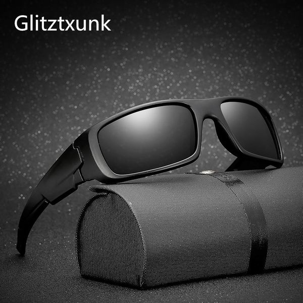 

glitztxunk polarized sunglasses men women brand designer driving square black frame sun glasses male sports goggle uv400 okular
