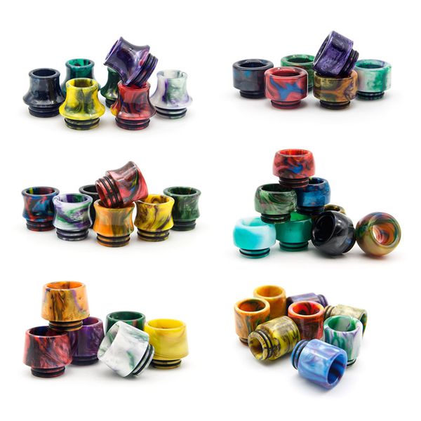

810 Epoxy Resin Drip Tip Colorful 6 Types Resin Wide Bore Mouthpiece for TFV8 TFV12 Atomizers Tank ecigarette with Acrylic box DHL Free