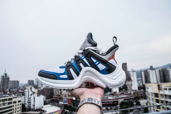 

new brand women archlight sneaker leather trainers for men womens triple s running shoes fashion casual outdoor boots fashion show, Black