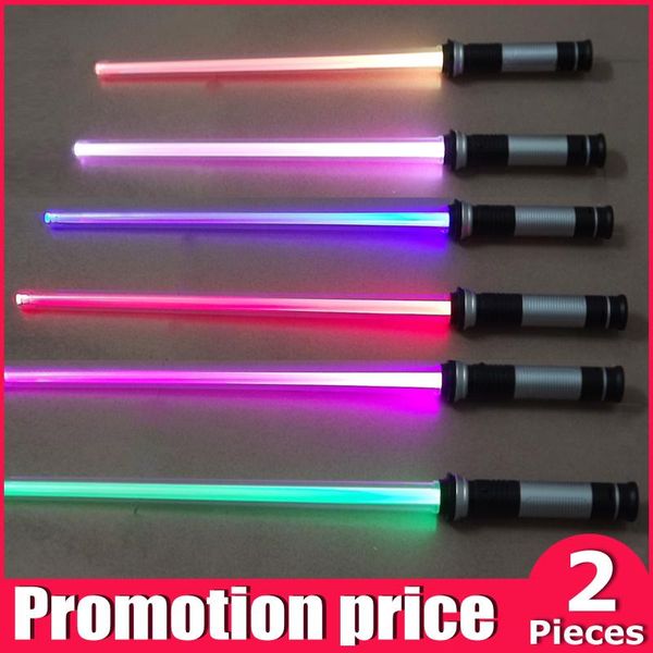 

2 pieces/lot) flashing lightsaber laser double sword toys sound and light for boy girls (2 pieces/lot) somea, Black;brown