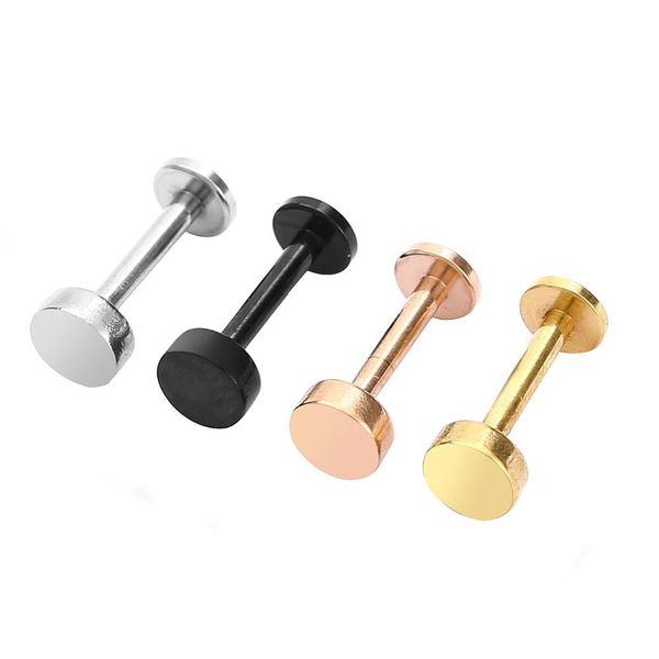 

1pc 1.2x6mm labret monroe lip stud piercing jewelry prong setting zircon moon ear helix tragus cartilage stud earrings, Slivery;golden