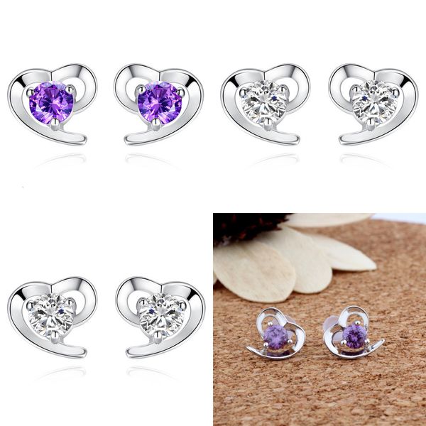 

925 s pure silver love nail woman peach heart earring originality jewelry hoop earrings designer ohrringe rose