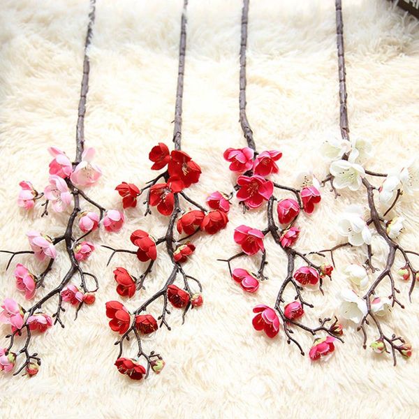 

artificial silk flowers plum cherry blossoms flores sakura tree branches home table living room decor diy wedding decoration