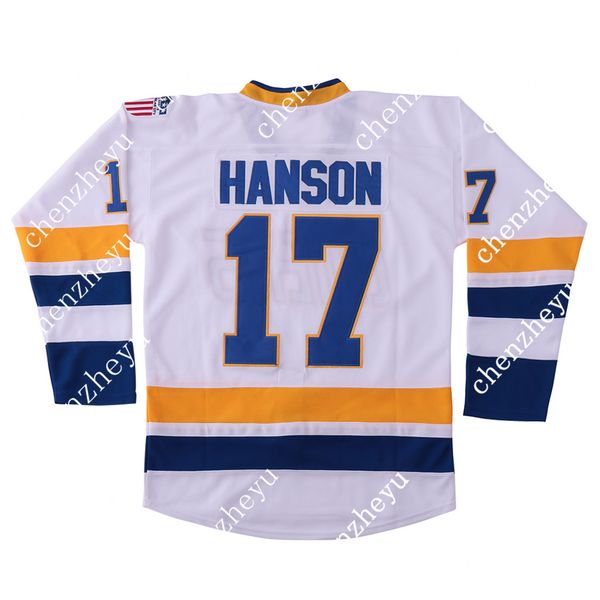 

hanson brothers #17 charlestown chief slap swhite hockey jersey 96574233, Black;red