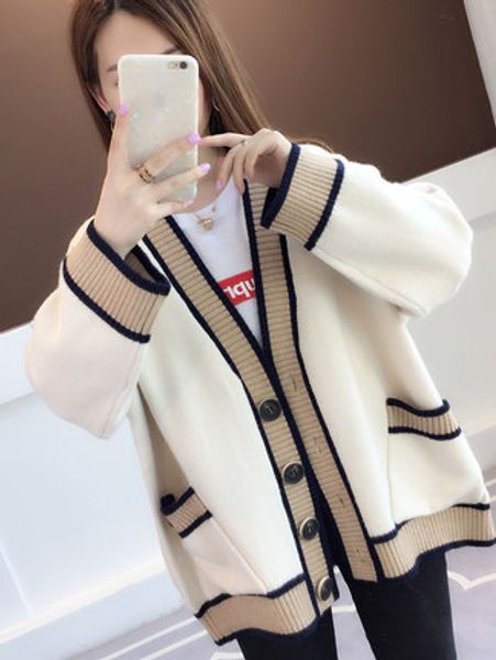 

2018 woman cardigan sweater female cardigans fluffy sweater winter for women korean cashmere women kawaii, White;black