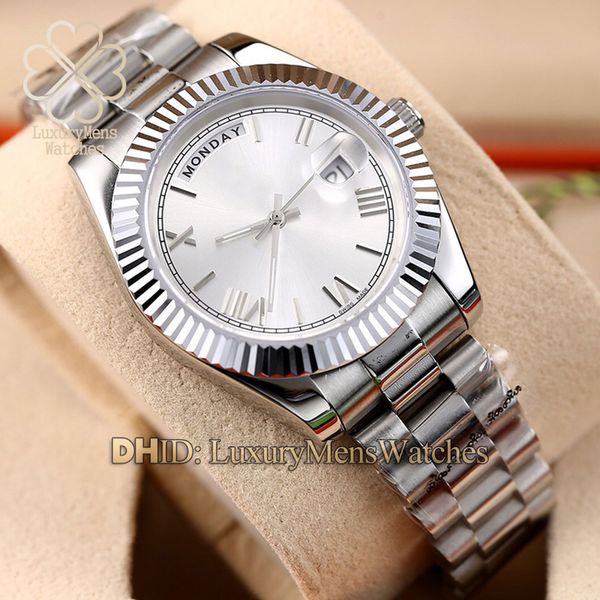 

reloj de lujo 228239 228235 118238 126233 silver steel strip automatic movement sapphire calendar 316l steel relojes de lujo para hombre, Slivery;brown