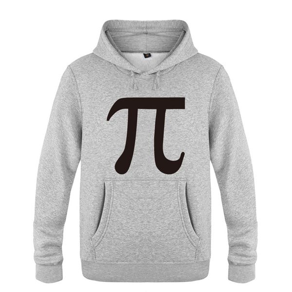 

classic math science pi letter creative hoodies men 2018 men's pullover fleece hooded sweatshirts, Black