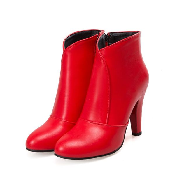 

2016 mujer winter boots new round toe buckle boots for women ankle heels fashion autumn winter shoes casual zip snow 622-5, Black