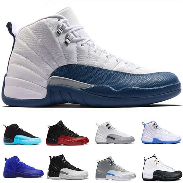 

new 12 men basketball shoes dark grey gamma blue playoffs high wolf wool grey gs barons sports french blue gym red sneaker