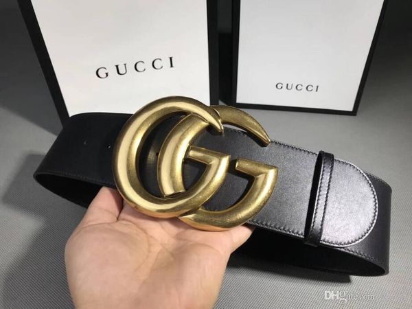 

горячий мужской пояс высокое качество дамский пояс ceinture homme золотая и серебряная пряжка ceinture femme с коробкой, Black;brown