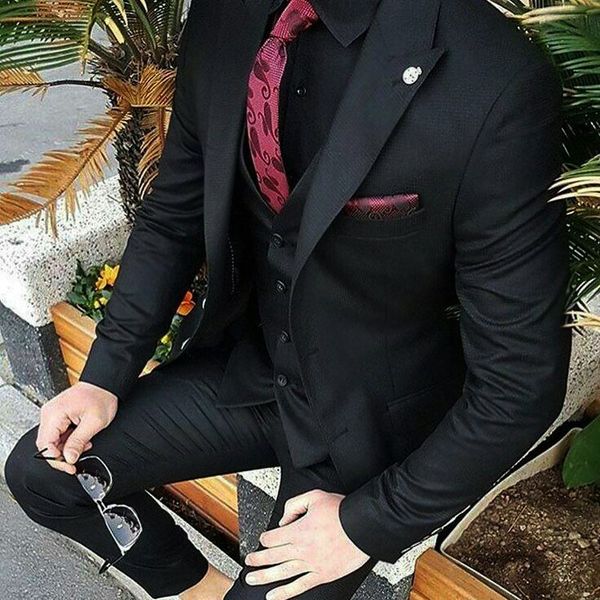 

повседневный black men костюмы свадебные костюмы slim fit man пиджаки пик нагрудные дизайн groom tuxedos 3шт последние coat pant дизайн кост, Black;gray