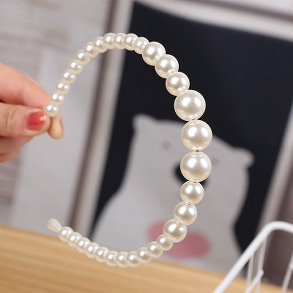 

princess temperament wild pressure hair headdress kitty hair band alice band cerchietto aliceband pearl headbands customize hair style 2019, Black;brown