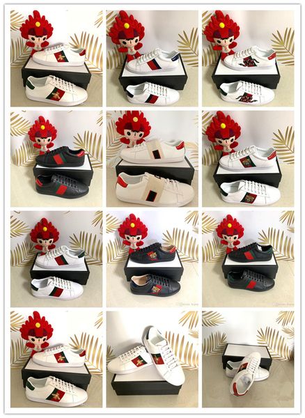 

original box new designer men's shoes women's luxury designer outdoor sports shoes men's casual ace shoes bee stripe size 35