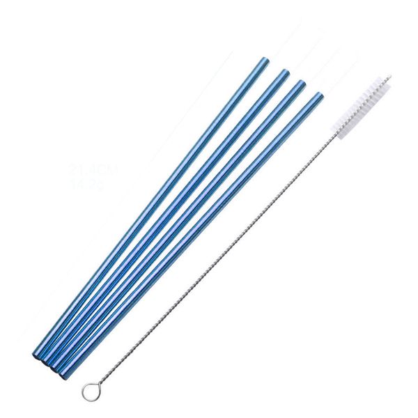 

reusable straight curved bent drinking straws with cleaning brush set party home