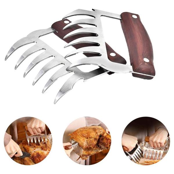 

meat fork shredder claws stainless steel bbq pulled pork meat clamp handing carving food grill accessories barbecue tool