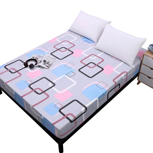 

simplicity pure pattern printing brushed fitted sheet mattress cover with elastic band soft bedding linens home textile