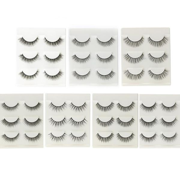 

3pcs/lot 100% handmade real false eyelash 3d strip thick makeup